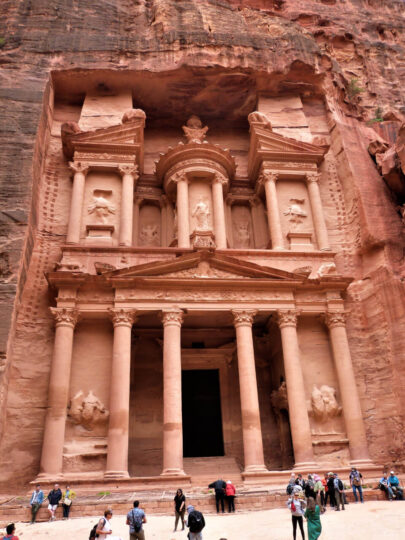 The Treasury at Petra with visitors