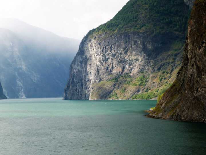 Scenic fjord with steep cliffs and water